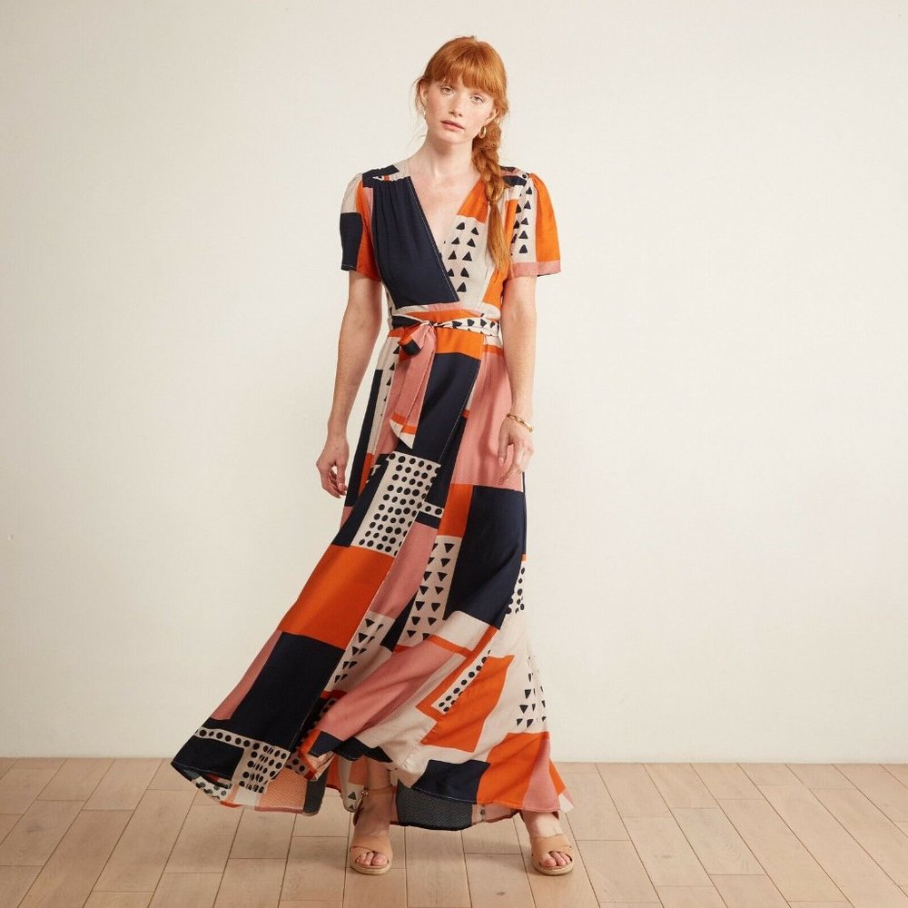 Anthropologie The Odells Wrap Maxi Dress - Picture 3 of 9